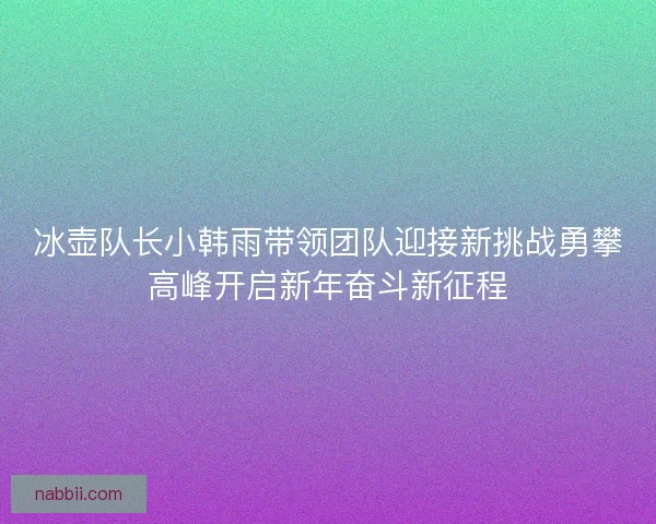 冰壶队长小韩雨带领团队迎接新挑战勇攀高峰开启新年奋斗新征程